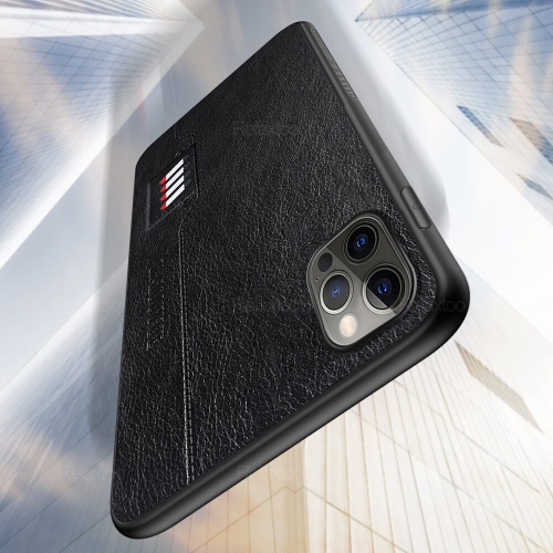 Tedlin leather texture slim Soft Silicone Shockproof Case Anti-Scratch Protective Cover for iPhone 13 PRO -Black