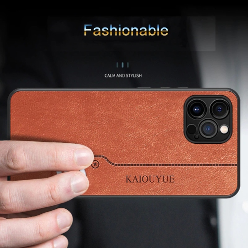 Étui antichoc mince en silicone souple et texturé en cuir de Tedlin pour iPhone 13 - Brun