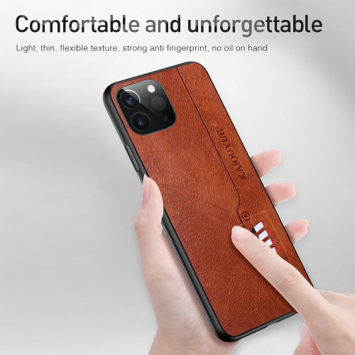 Étui antichoc mince en silicone souple et texturé en cuir de Tedlin pour iPhone 13 - Brun