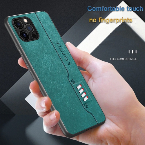 Tedlin leather texture slim Soft Silicone Shockproof Case Anti-Scratch Protective Cover for iPhone 13 -Green