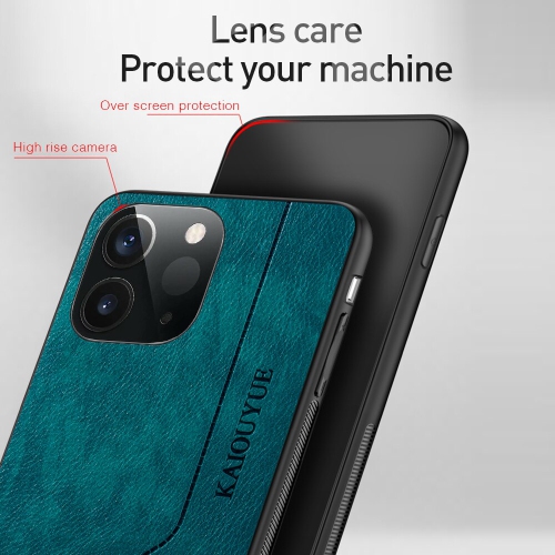 Tedlin leather texture slim Soft Silicone Shockproof Case Anti-Scratch Protective Cover for iPhone 13 -Green