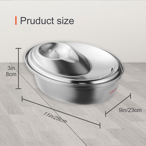 67oz/2L Stainless Steel Cat Water Fountain Adjustable Water Flow, Pet Super Quiet Automatic Pet Water Drinking Fountain