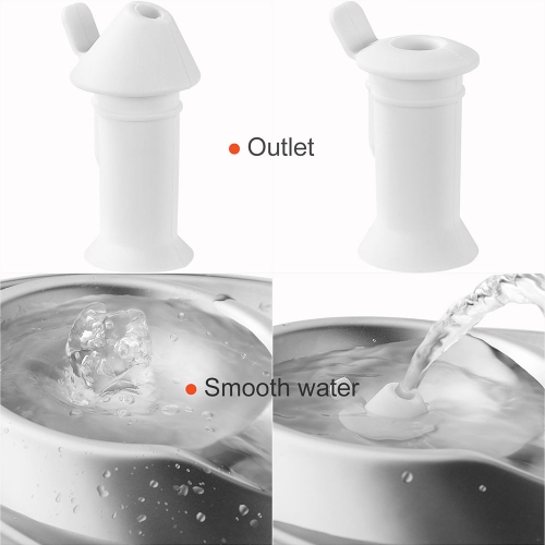 67oz/2L Stainless Steel Cat Water Fountain Adjustable Water Flow, Pet Super Quiet Automatic Pet Water Drinking Fountain