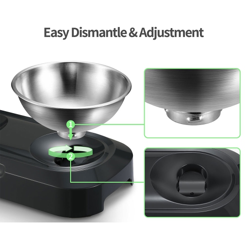 Elevated Dog Cat Bowls 15°Tilted Raised Cat Food and Water Bowls,With Anti Slip Stand and 2 Stainless Steel Dog Bowls For Cats, Dogs and Pets