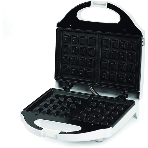Salton Essentials - Belgian Style 2 Slice Waffle Maker, Nonstick Plates, White