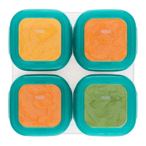 Lot de 4 blocs de conservation d'aliments pour b&eacute;b&eacute;s de OXO Tot - Sarcelle