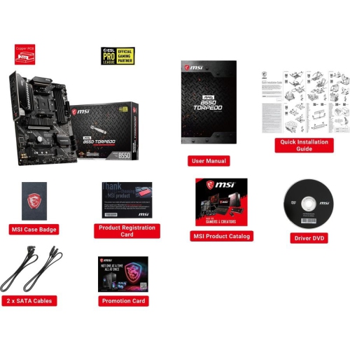 B550TORPEDO - MSI MB MAG B550 TORPEDO AM4 B550 128GB DDR4 PCIE ATX Retail