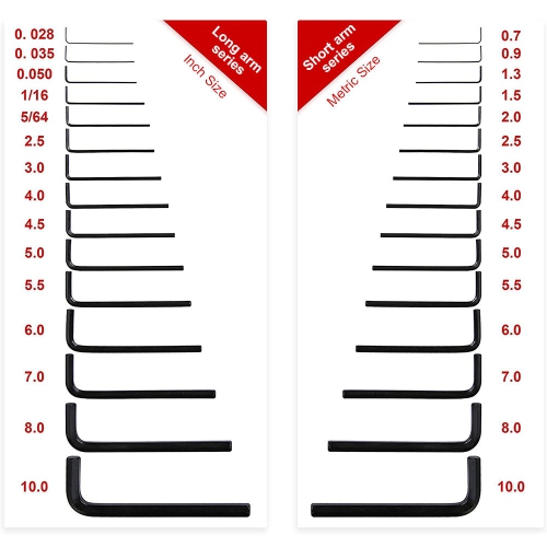 30-Piece L shape Premium Hex Key Allen Wrench Set with Precise and Chamfered Tip - PrimeCables®