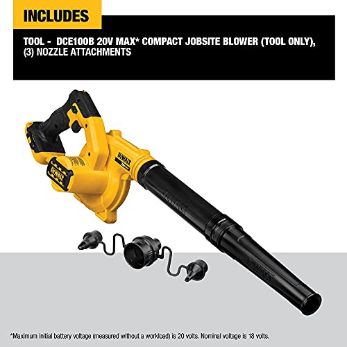 DEWALT 20V MAX* Blower for Jobsite, Compact, Tool Only