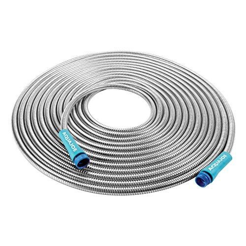 Aqua Joe AJSGH50 50’ x ½” Stainless Steel Heavy-Duty Spiral Constructed Garden Hose