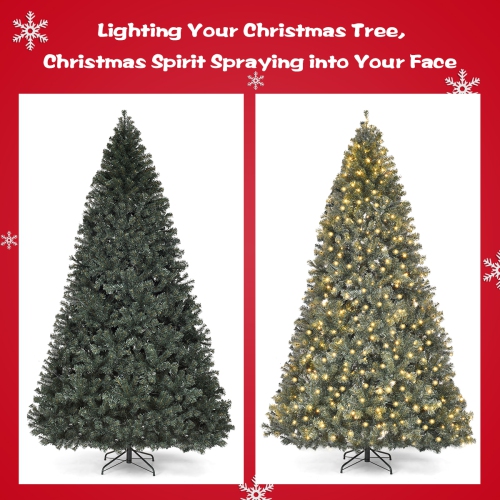 TopBuy – lumières à DEL de 9 pi, arbre de Noël artificiel illuminé, branches à charnières en PVC avec 700 lumières blanc chaud