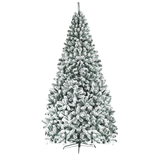 Topbuy 9ft Snow Flocked Christmas Tree 1498 Premium Hinged Tips Artificial Unlit Tree