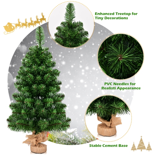 Topbuy 3' PVC Artificial Small Christmas Tree Holiday Season Decoration