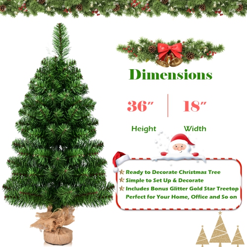 Topbuy 3' PVC Artificial Small Christmas Tree Holiday Season Decoration