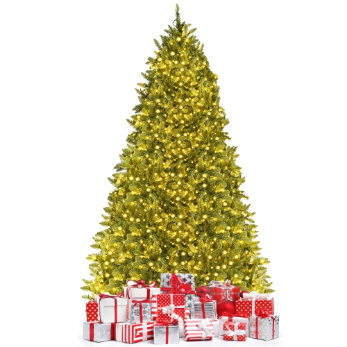TOPBUY  7.5' Artificial Pvc Christmas Fir Tree Outdoor W/ Metal Stand And 700 Led Lights In Green