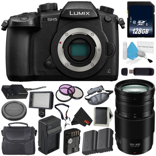 Panasonic Lumix DC-GH5 Mirrorless Micro Four Thirds Digital Camera (Body Only) + Panasonic Lumix G Vario 100-300mm f/4-5