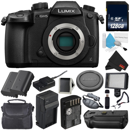 Panasonic Lumix DC-GH5 Mirrorless Micro Four Thirds Digital Camera (Body Only) + Panasonic DMW-BGGH5 Battery Grip (Inter