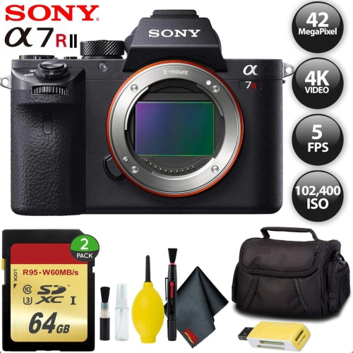 Sony Alpha a7R II Mirrorless Digital Camera + 128GB Memory Card Base Kit with Accessories