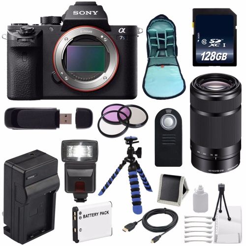 Sony Alpha a7S II a7S Mark II a7SII ILCE7SM2/B Mirrorless Digital Camera (International Model) + Sony E 55-210mm f/4.5-6