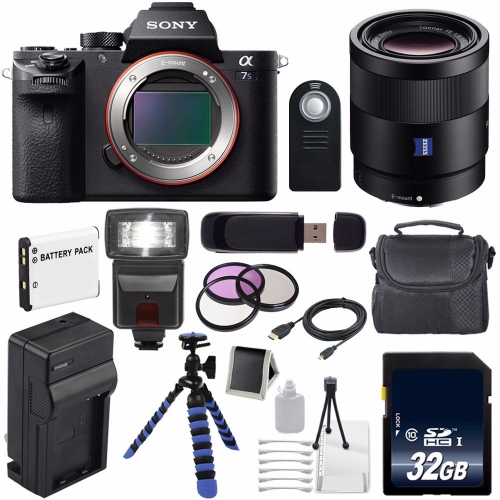 Sony Alpha a7S II a7S Mark II a7SII ILCE7SM2/B Mirrorless Digital Camera (International Model) + Sony Sonnar T FE 55mm f