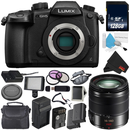 Panasonic Lumix DC-GH5 Mirrorless Micro Four Thirds Digital Camera (Body Only) + Panasonic Lumix G Vario 14-140mm f/3.5-