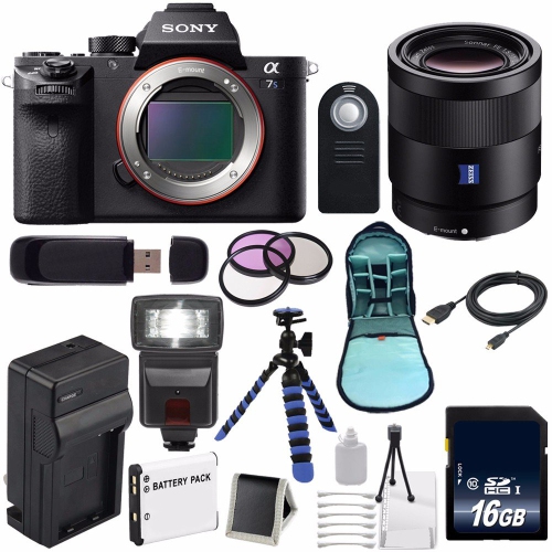 Sony Alpha a7S II a7S Mark II a7SII ILCE7SM2/B Mirrorless Digital Camera (International Model) + Sony Sonnar T FE 55mm f