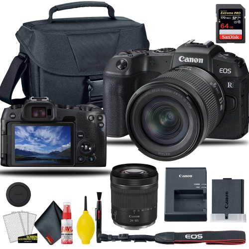 Appareil photo numérique sans miroir EOS RP de Canon avec objectif 24-105&nbsp;mm f/4-7.1, sac pour appareil photo EOS, carte 64&nbsp;Go, trousse de