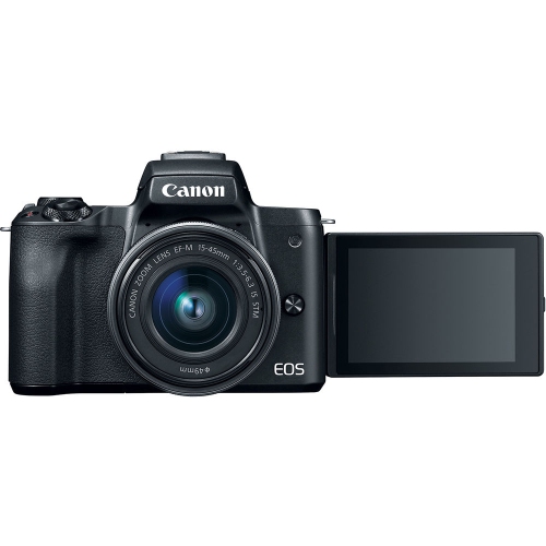 Canon EOS M50 Mirrorless Camera W/ 15-45mm Lens Black 2680C011 - Pro Bundle