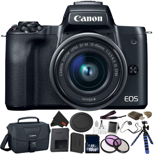 Canon EOS M50 Mirrorless Digital Camera with 15-45mm Lens Deluxe Bundle 02