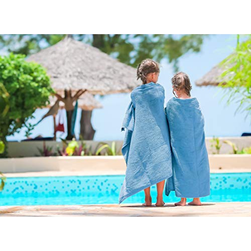 JINAMART Luxury Soft Bath Towels Set 650 GSM | 100% Cotton Large Bathroom Towels Maximum Softness & Highly Absorbent Quick Dry (Light Blue)