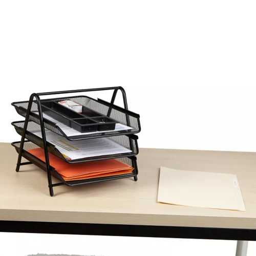 SHOPPINGALL Mesh 3 Tier Document, Letter Tray, Desk Organizer - SA-MDT1
