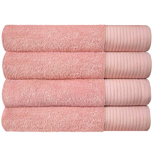 JINAMART  (Set Of 4) Premium Soft Bath Towels Set 650 Gsm | 100% Cotton Large Bathroom Towels Maximum Softness & Highly Absorbent Quick Dry [27.5" X