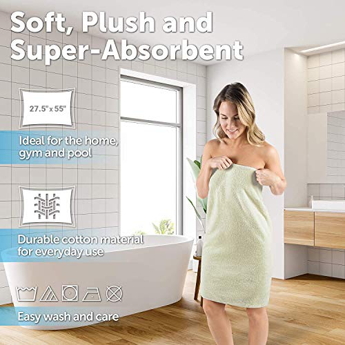JINAMART Premium Soft Bath Towels Set 650 GSM | 100% Cotton Large Bathroom Towels Maximum Softness & Highly Absorbent Quick Dry [27.5" X 55"] (Green