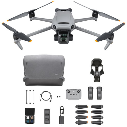 Ensemble Fly More avec drone quadricoptère Mavic 3 de DJI - Prêt à voler - Gris