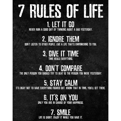WONDERCLUB  7 Rules Of Life Motivational Poster