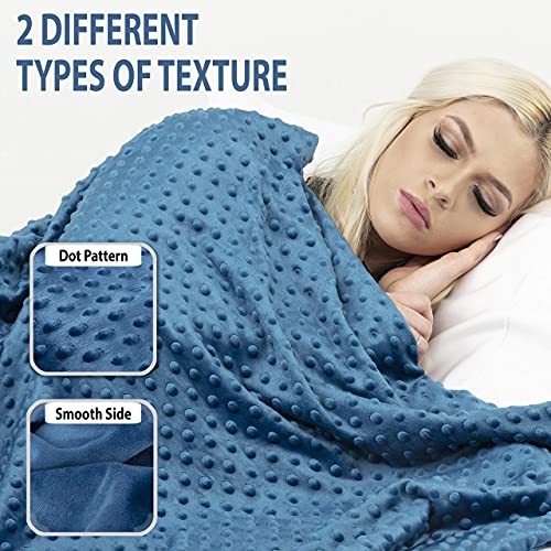 Couverture lestée pour adultes de JINAMART + housse de couette - 100 % coton avec perles en verre | Couverture lourde pour dormir au chaud ou au