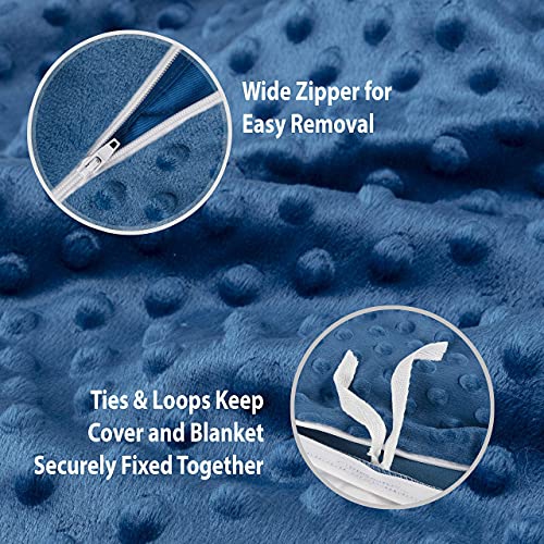 Couverture lestée pour adultes de JINAMART + housse de couette - 100 % coton avec perles en verre | Couverture lourde pour dormir au chaud ou au