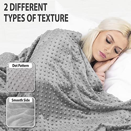 Couverture lestée pour adultes de JINAMART + housse de couette - 100 % coton avec perles en verre | Couverture lourde pour dormir au chaud ou au