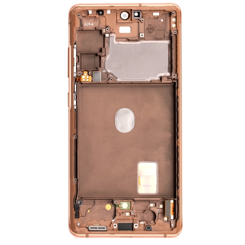 Refurbished - LCD Display Touch Screen Digitizer Assembly + Frame For Samsung Galaxy S20 FE 5G (SM-G781W) - Cloud Orange