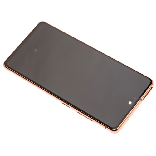 Refurbished - LCD Display Touch Screen Digitizer Assembly + Frame For Samsung Galaxy S20 FE 5G (SM-G781W) - Cloud Orange