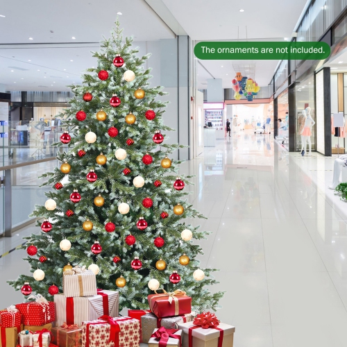 Gymax 7 Ft Artificial Christmas Tree Unlit Hinged Xmas Tree w/ Metal Stand