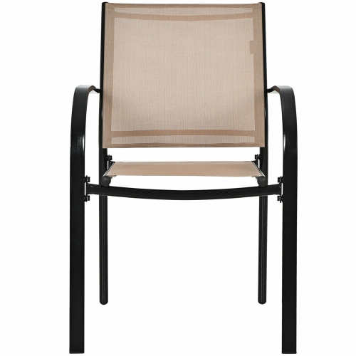Gymax 4PCS Stackable Patio Dining Chair w/ Steel Frame & Quick-drying Fabric