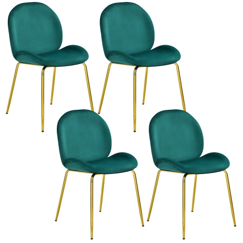 Gymax 4PCS Velvet Dining Chair Accent Leisure Chair Armless Side Chair