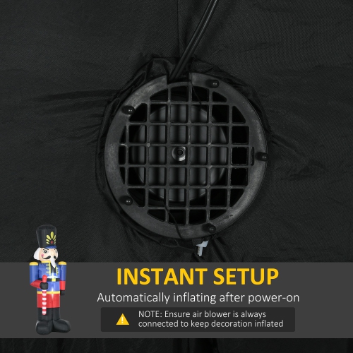 Soldat de Noël gonflable 8&nbsp;pi de HOMCOM avec décoration de jardin à l'extérieur, casse-noisette avec lumières DEL pour étalage de pelouse