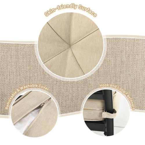 Gymax 2 PCS Patio Dining Chairs Set with Padded Cushions Armrest Steel Frame