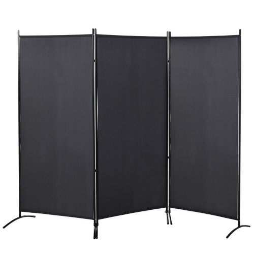 Image 1 de 9.. HOMCOM – séparateur de pièce à 3 panneaux, écran de confidentialité pliable à deux charnières de 6 pi, séparateur mural autonome portatif pour bureau
