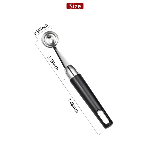 Baller Scoop,Stainless Steel Fruit Decoration Carving Knife,Melon Watermelon Cantaloupe Ice Cream Sorbet Dessert Dual Function Ball Spoon for Kitchen