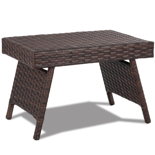 Table basse de jardin en rotin TopBuy cadre en acier pour table basse