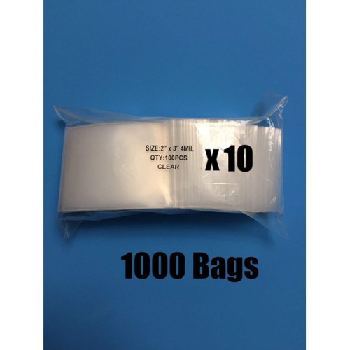 Premium 4 Mil Clear Zip Lock pussit, 2,5 x 3 tuumaa Heavy Duty, 10 pakkausta 100