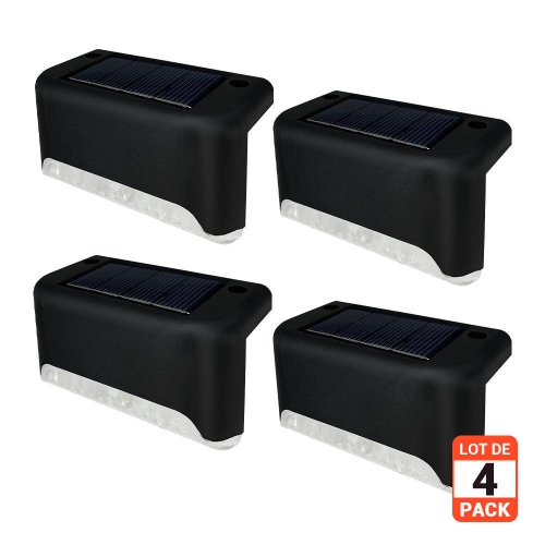 Solar Deck LED Lights, Outdoor Waterproof Warm Light Fence Lights, 4/Pack for Stairs, Deck, Pathway, Yard, Fences, Patio,Yard, Garden- LIVINGbasics™